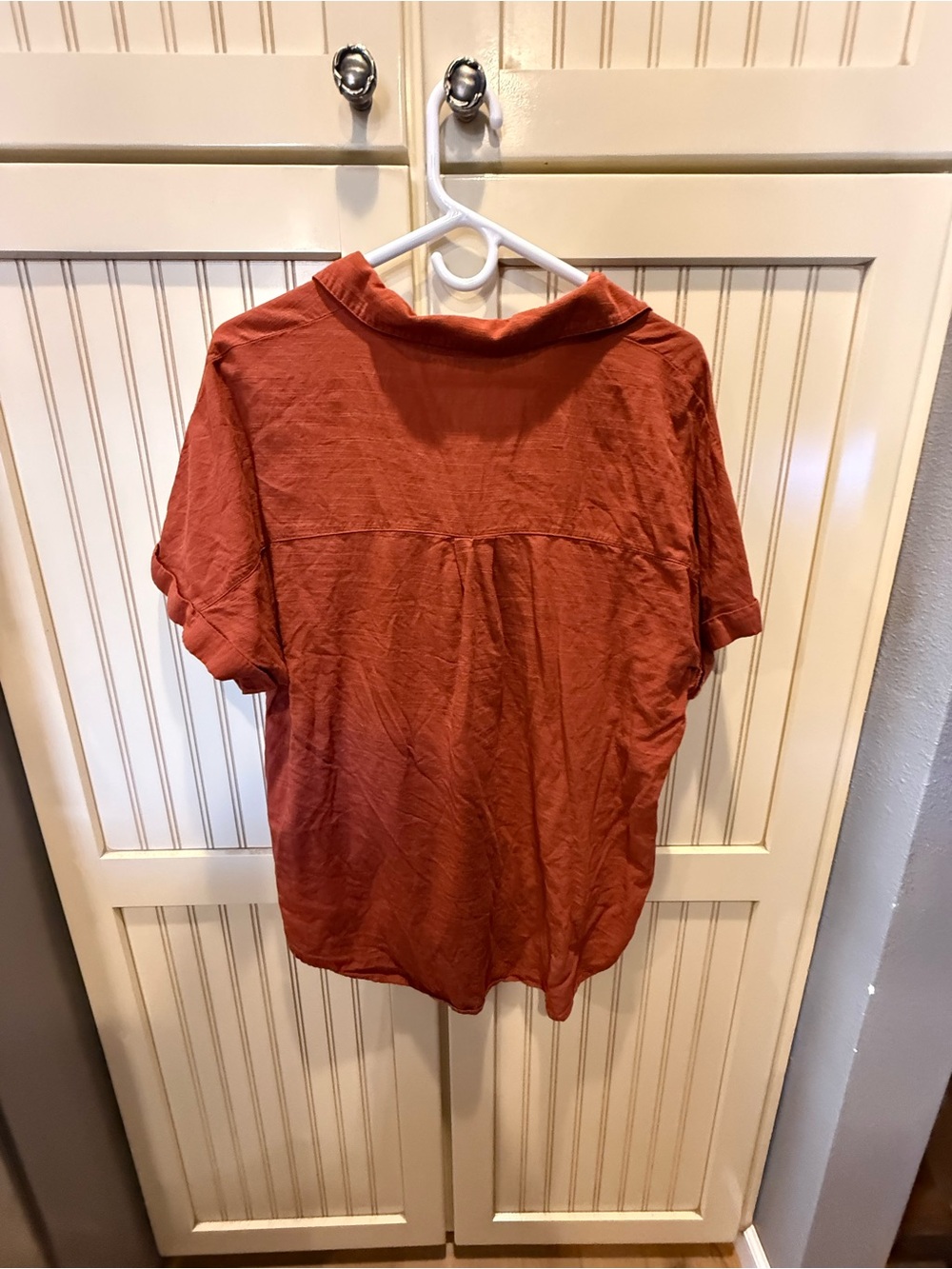Apraw Rust-Brown Short Sleeve Button-Front Shirt - Picture 2 of 2
